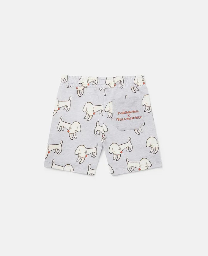 Stella McCartney Lonesome Puppy Print Sweat Shorts Grey Kids Pants and Shorts Stella McCartney Lonesome Puppy Print Sweat Shorts Grey Kids Pants and Shorts