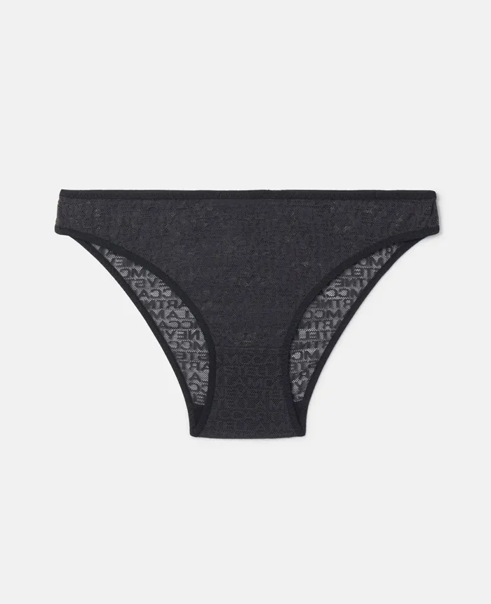 Stella McCartney Monogram Mesh String Briefs Black Women Lingerie And Sleepwear