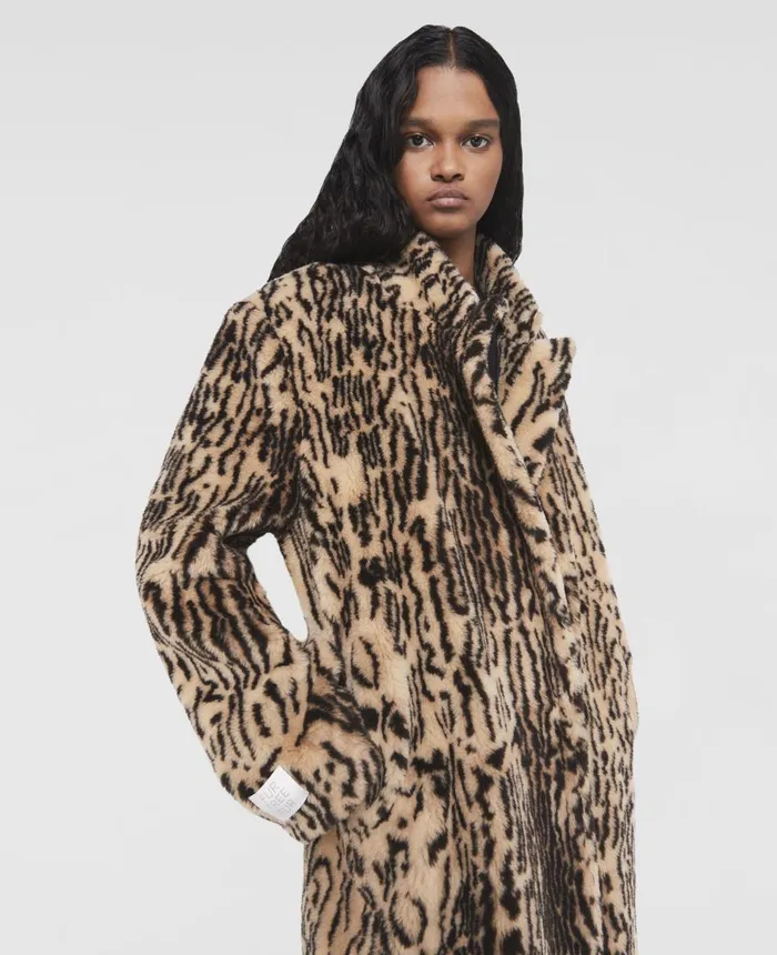 Stella McCartney Ocelot Print Coat Brown Women Coats And Jackets