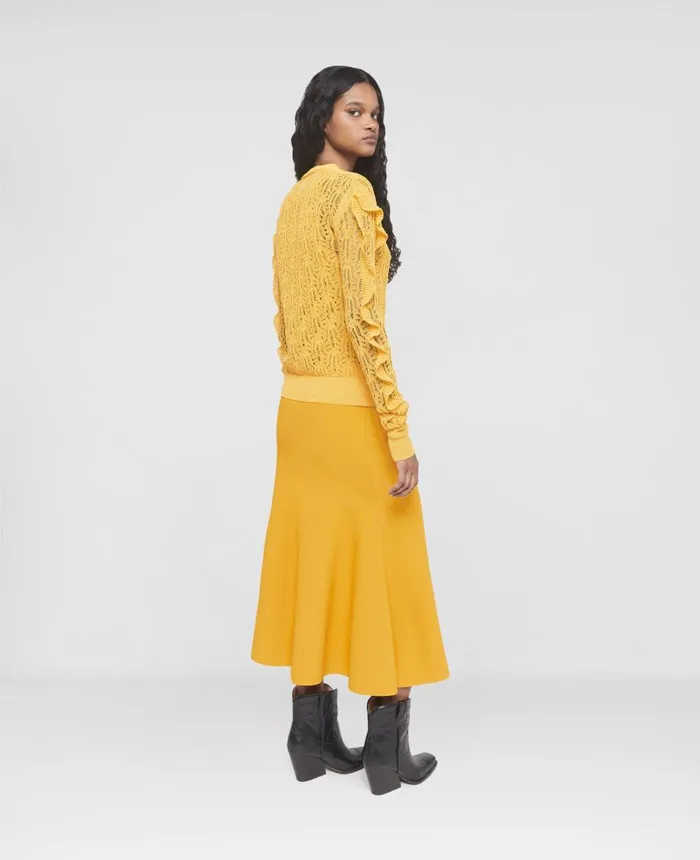Stella McCartney Pointelle Knit Cardigan Sunflower Yellow Women Knitwear