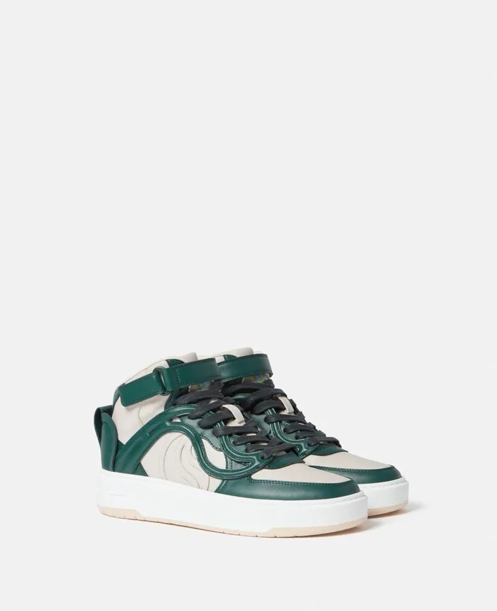 Stella McCartney SWave 2 MidTop Trainers Ecrugreen Women Sneakers