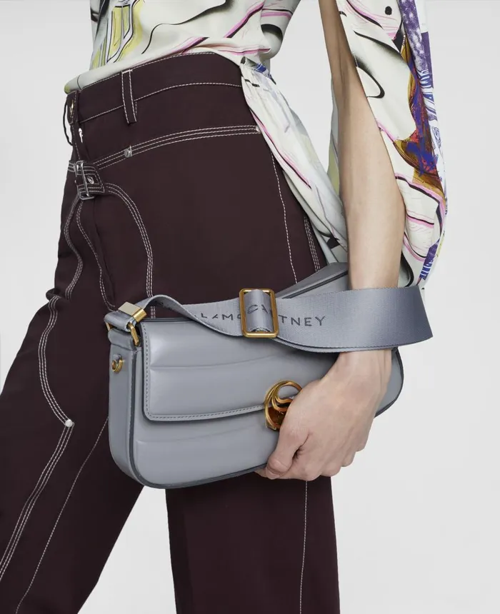 Stella McCartney SWave Padded Shoulder Bag Smoke Women Mini Bags And Clutches Stella McCartney SWave Padded Shoulder Bag Smoke Women Mini Bags And Clutches