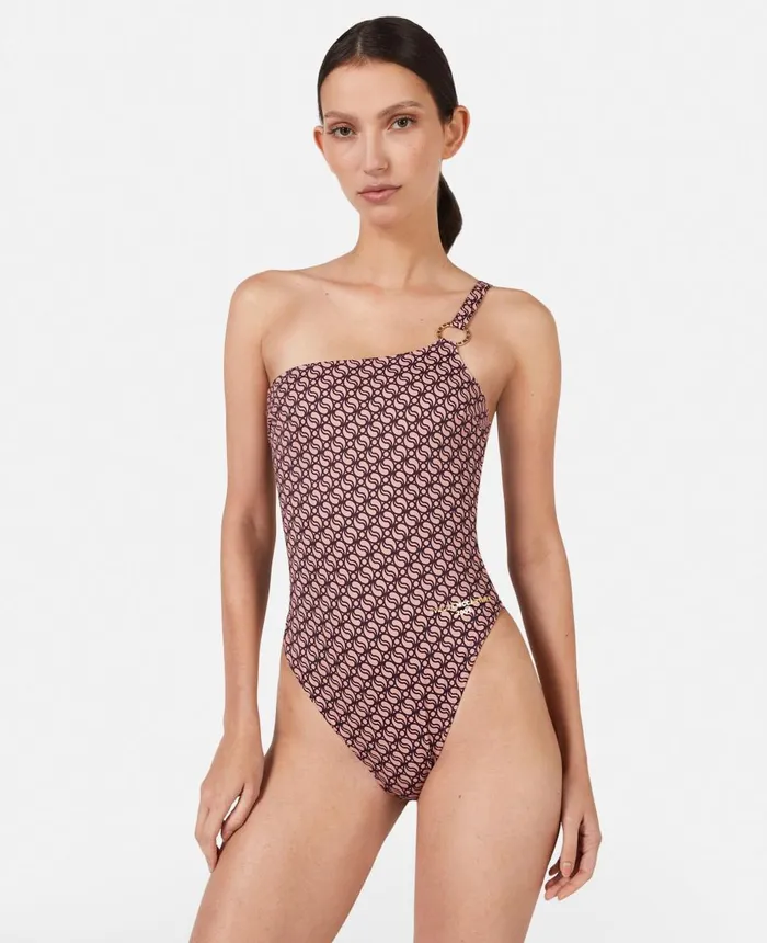 Stella McCartney SWave Print Swimsuit Pinkburgundy Women Swimwear