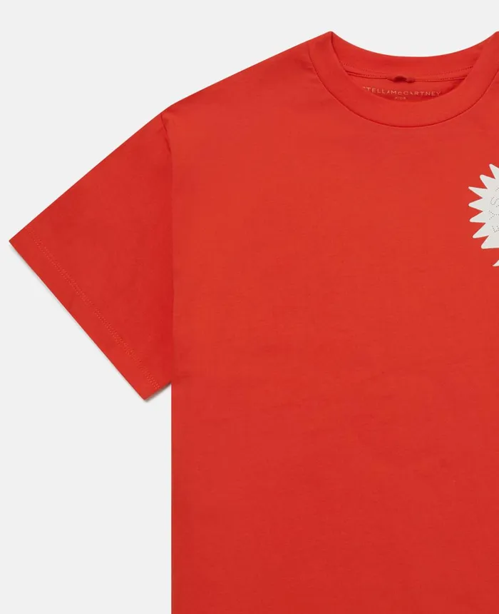 Stella McCartney Starburst Face TShirt Red Kids TShirts And Sweatshirt