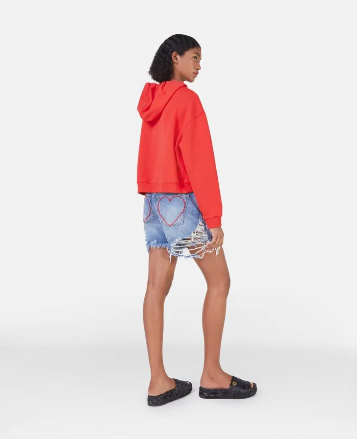 Stella McCartney Stella Heart Hoodie Red Women Sweatshirts And TShirts