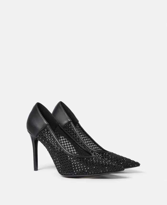 Stella McCartney Stella Iconic Studded Mesh Pumps Black Women Heels