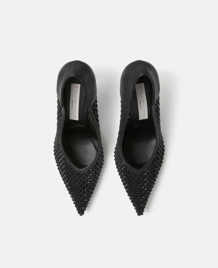 Stella McCartney Stella Iconic Studded Mesh Pumps Black Women Heels