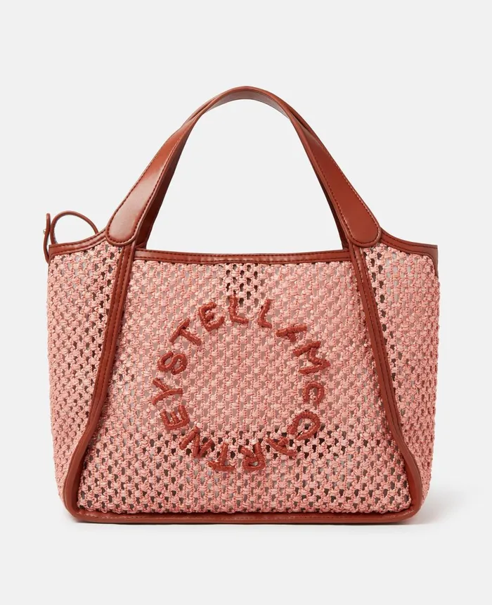 Stella McCartney Stella Logo Raffia Crossbody Bag Crab Apple Women TopHandle Bags Stella McCartney Stella Logo Raffia Crossbody Bag Crab Apple Women TopHandle Bags