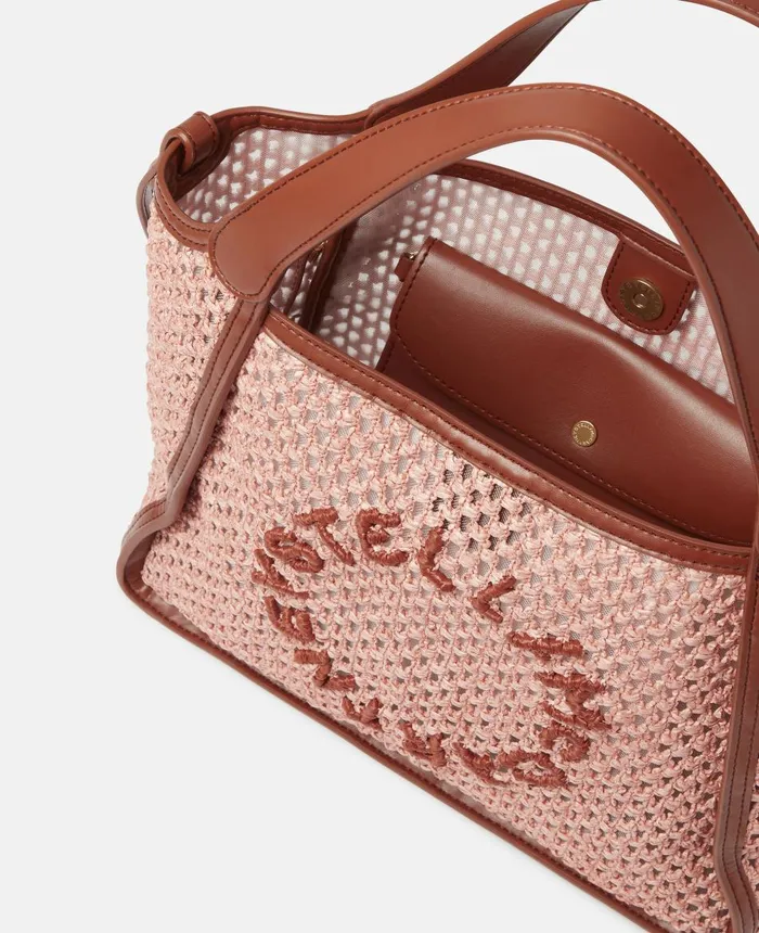 Stella McCartney Stella Logo Raffia Crossbody Bag Crab Apple Women TopHandle Bags Stella McCartney Stella Logo Raffia Crossbody Bag Crab Apple Women TopHandle Bags