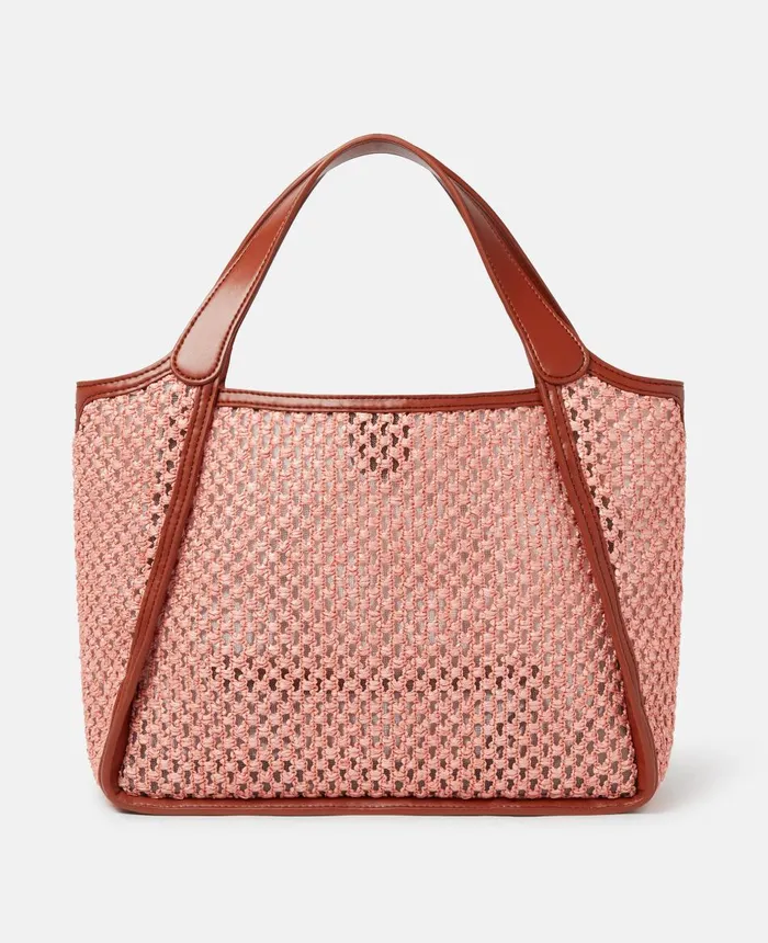 Stella McCartney Stella Logo Raffia Crossbody Bag Crab Apple Women TopHandle Bags Stella McCartney Stella Logo Raffia Crossbody Bag Crab Apple Women TopHandle Bags