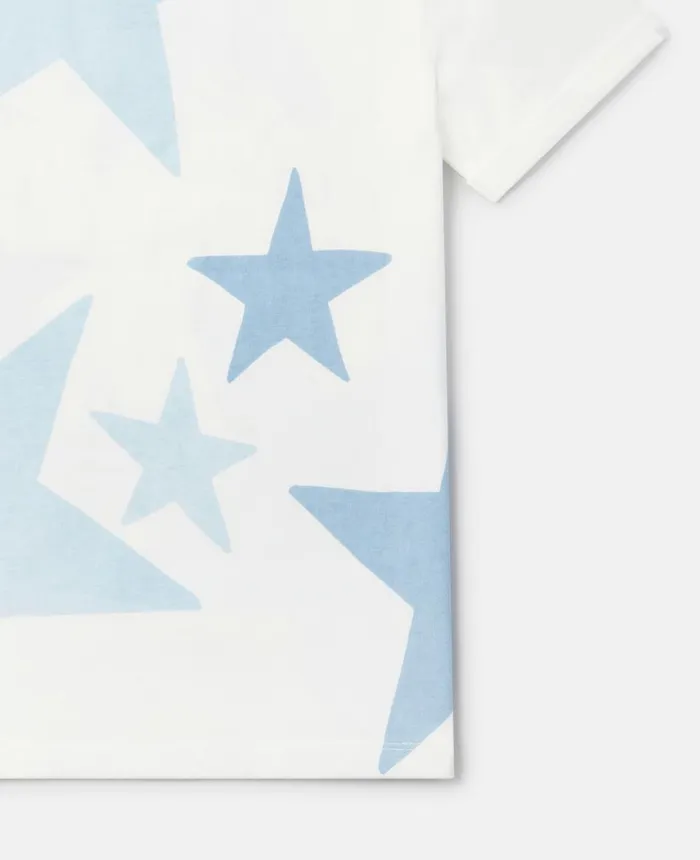 Stella McCartney Stella Logo Star Print TShirt Blue Kids TShirts And Tops