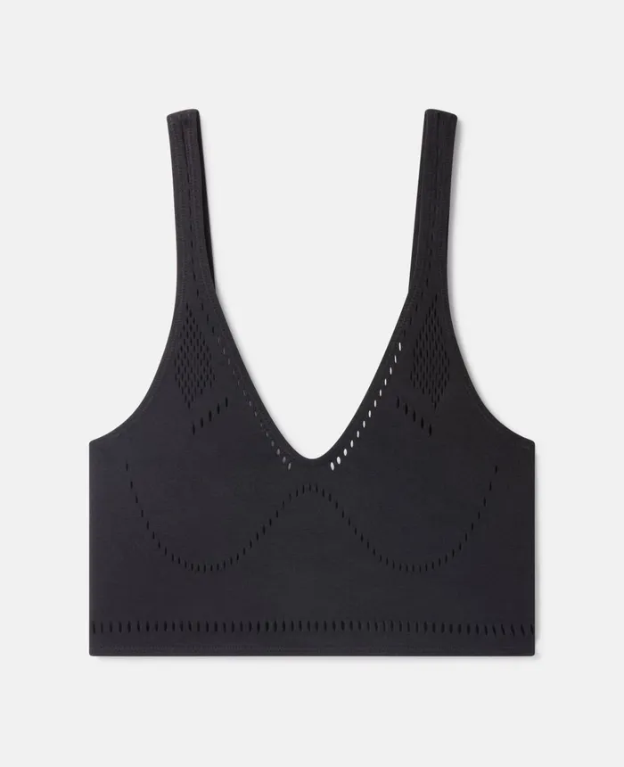 Stella McCartney Stellawear Crop Top Bra Black Women Swimwear
