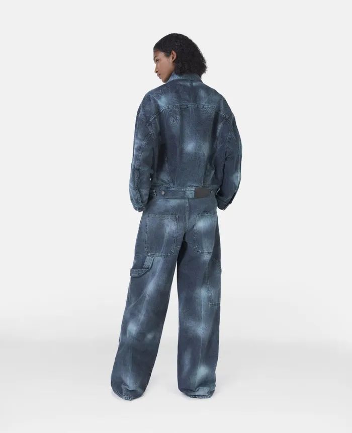 Stella McCartney TieDye Workwear Wide Leg Jeans Aquamarine Women Trousers And Shorts Stella McCartney TieDye Workwear Wide Leg Jeans Aquamarine Women Trousers And Shorts