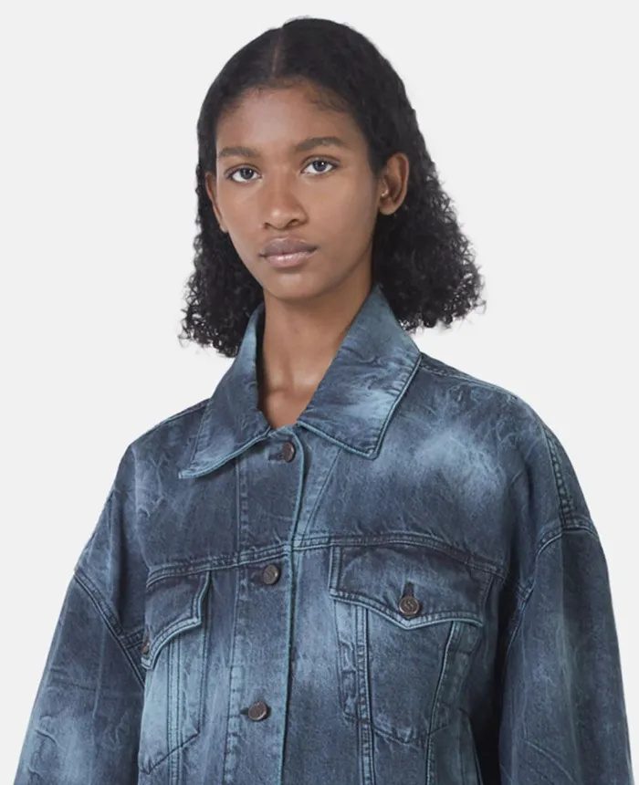 Stella McCartney TieDye Workwear Wide Leg Jeans Aquamarine Women Trousers And Shorts Stella McCartney TieDye Workwear Wide Leg Jeans Aquamarine Women Trousers And Shorts