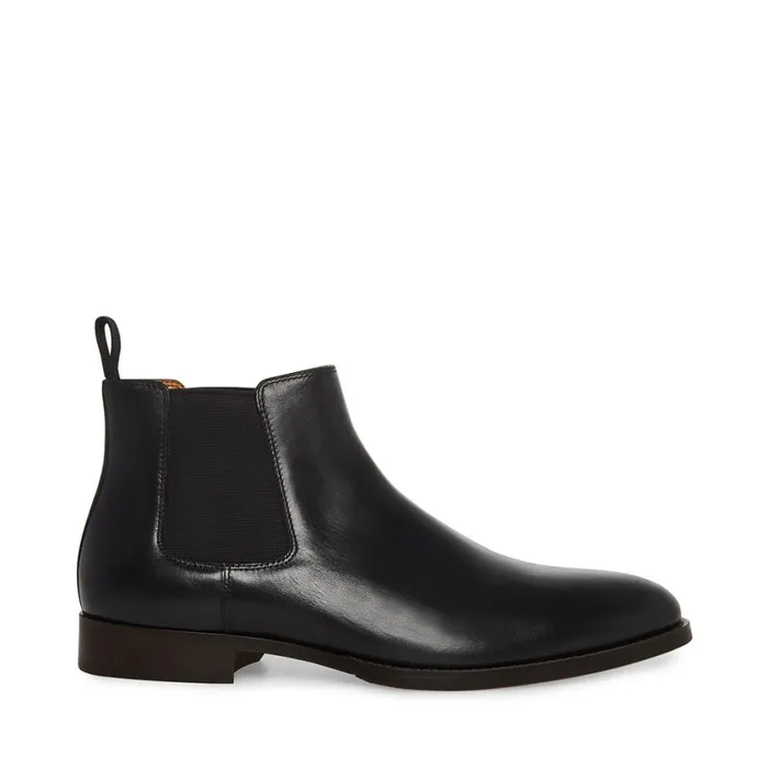 Steve Madden Agate Black Leather Mens Boots