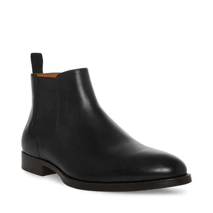 Steve Madden Agate Black Leather Mens Boots