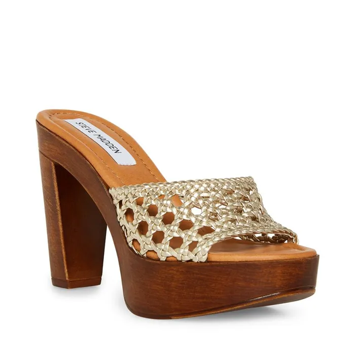 Steve Madden Amanda Gold Womens Heels