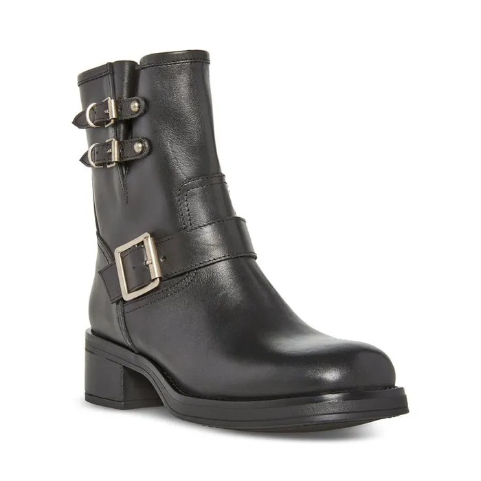 Steve Madden Archie Black Leather Womens Boots and Booties Steve Madden Archie Black Leather Womens Boots and Booties