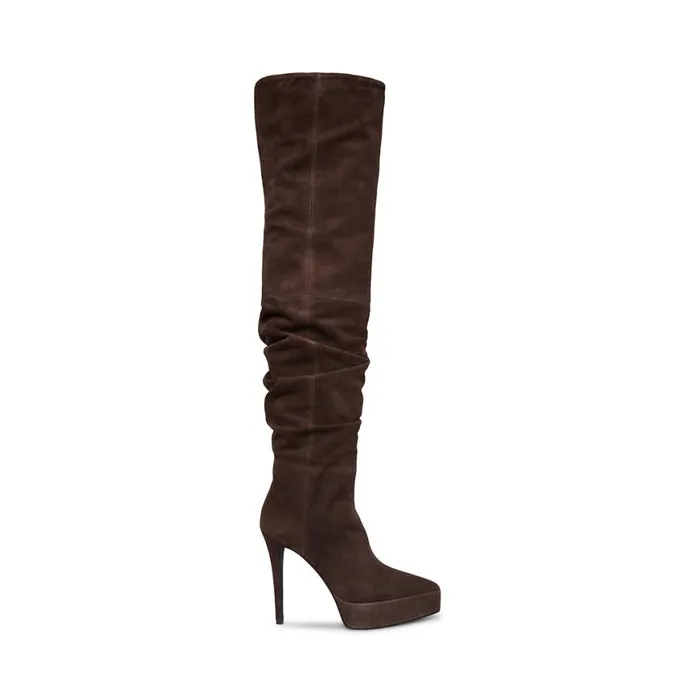 Steve Madden Ashley Taupe Suede Womens Boots and Booties