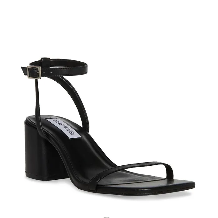 Steve Madden Audrina Black Leather Womens Heels
