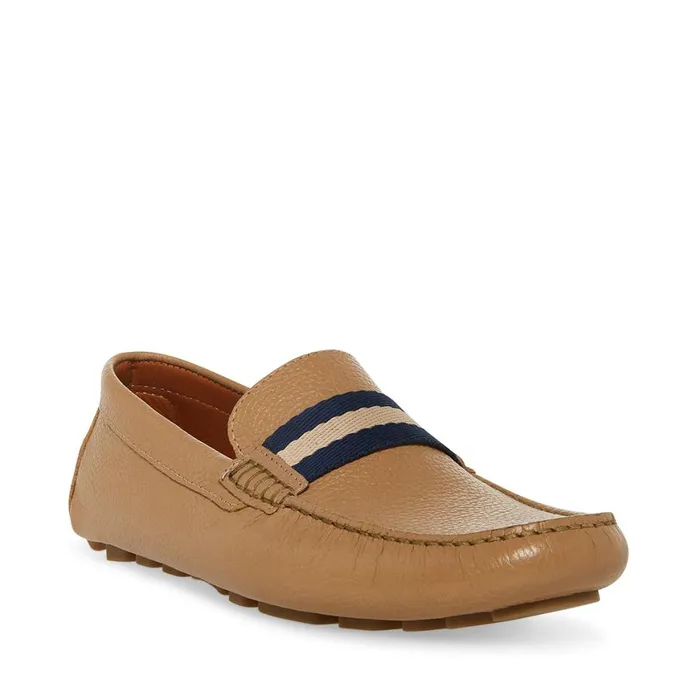 Steve Madden Baz Sand Leather Mens Loafers