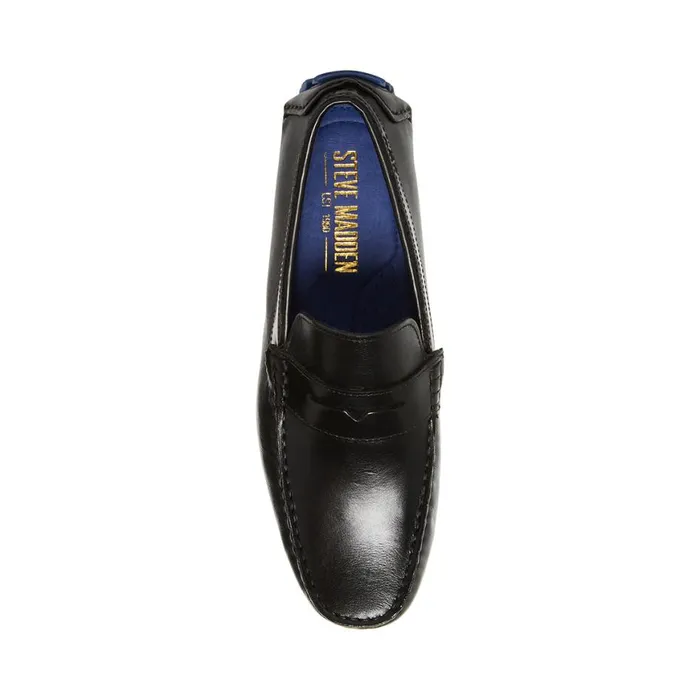 Steve Madden Benji Black Leather Mens Loafers Steve Madden Benji Black Leather Mens Loafers