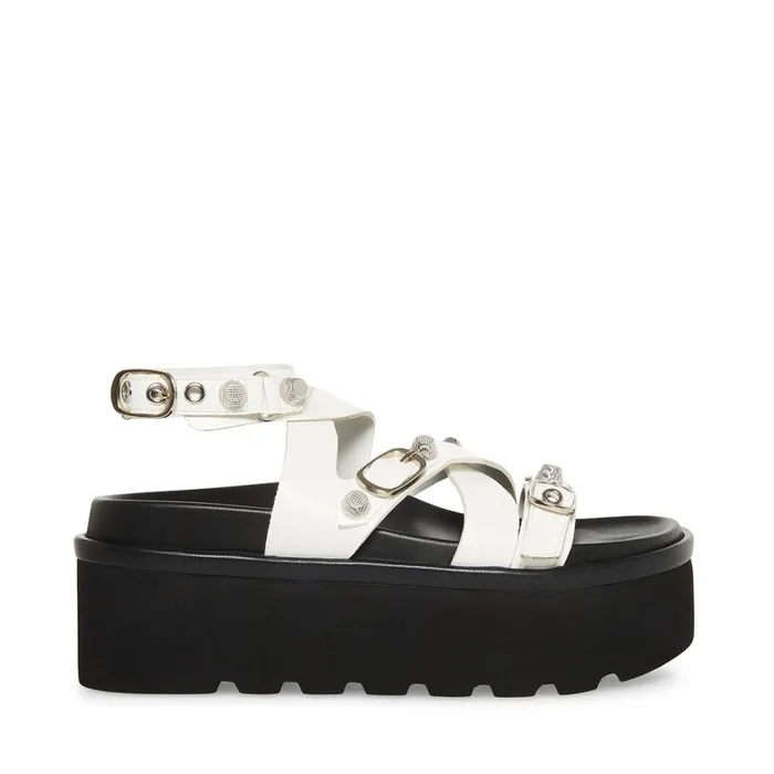 Steve Madden Brant White Womens Sandals