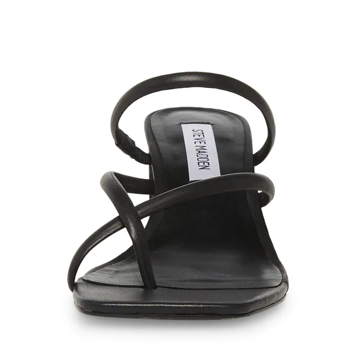 Steve Madden Effie Black Leather Womens Heels