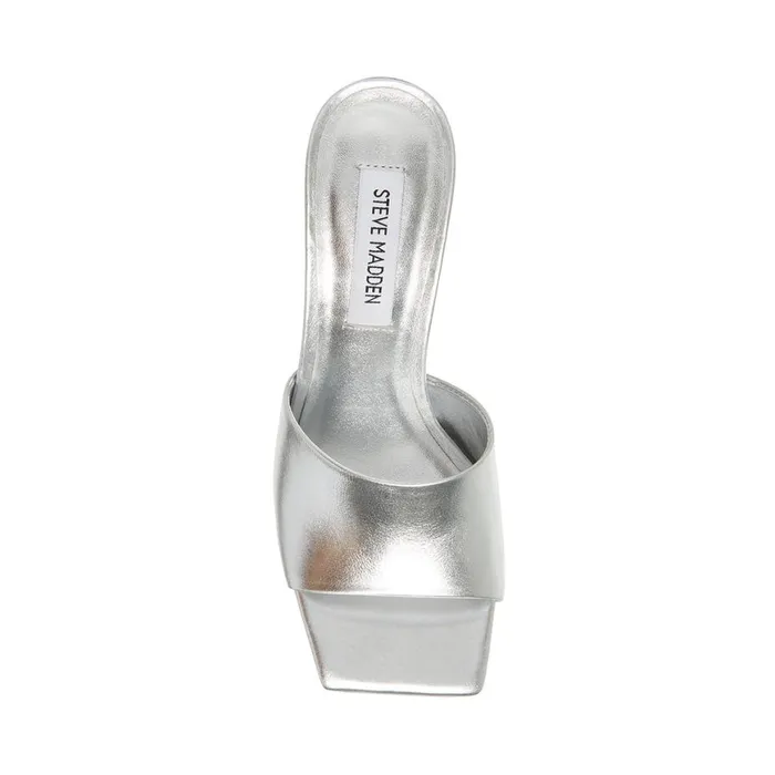 Steve Madden Fairfax Silver Leather Womens Heels Steve Madden Fairfax Silver Leather Womens Heels