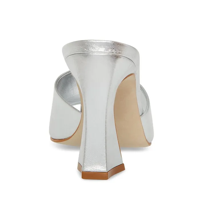 Steve Madden Fairfax Silver Leather Womens Heels Steve Madden Fairfax Silver Leather Womens Heels