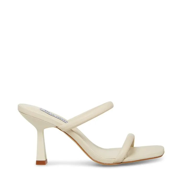 Steve Madden Joy White Leather Womens Heels