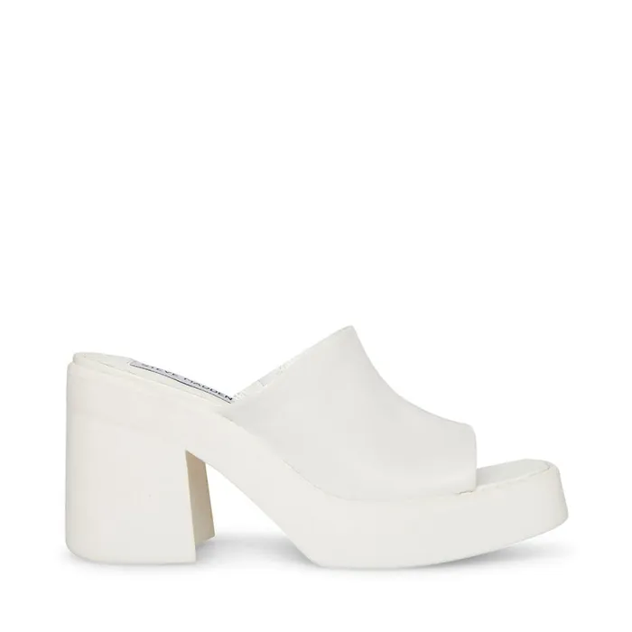 Steve Madden Kane White Leather Womens Heels