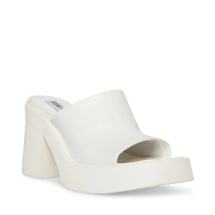 Steve Madden Kane White Leather Womens Heels