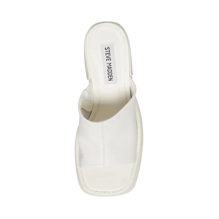 Steve Madden Kane White Leather Womens Heels