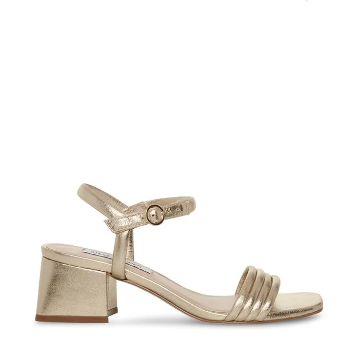 Steve Madden Luster Gold Leather Womens Sandals