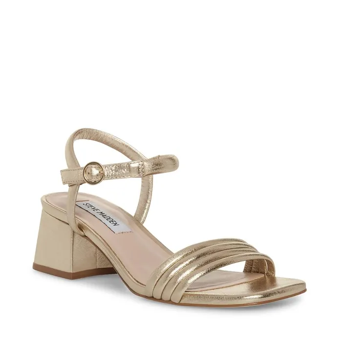 Steve Madden Luster Gold Leather Womens Sandals