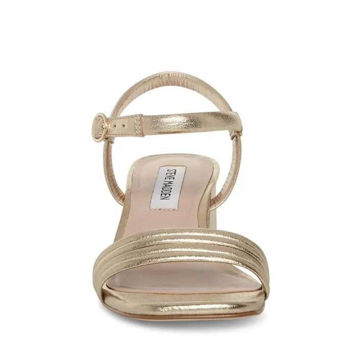 Steve Madden Luster Gold Leather Womens Sandals