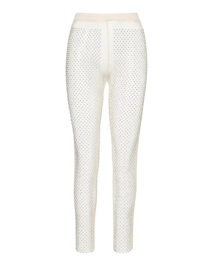 Steve Madden Mesh Rhinestone Pants Ivory Womens Bottoms