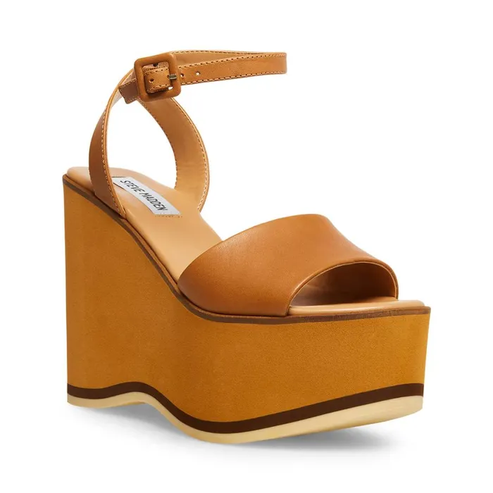 Steve Madden Milan Tan Leather Womens Sandals