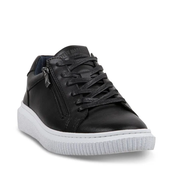 Steve Madden Niziam Black Leather Mens Sneakers