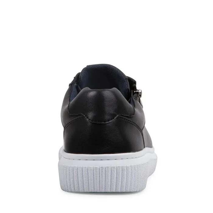 Steve Madden Niziam Black Leather Mens Sneakers