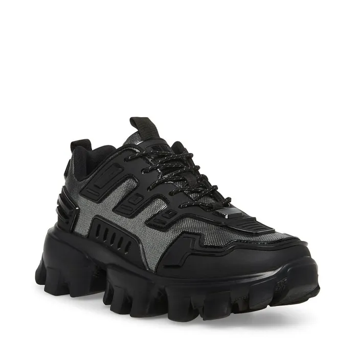 Steve Madden Ponce BlackSilver Mens Sneakers