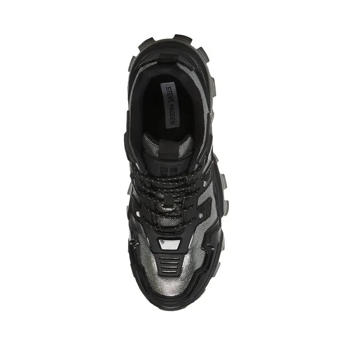 Steve Madden Ponce BlackSilver Mens Sneakers