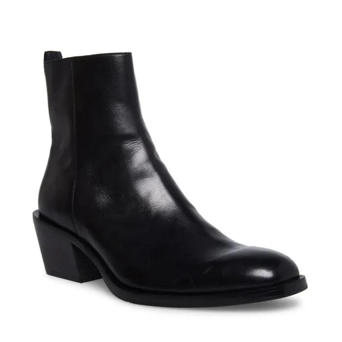 Steve Madden Richie Black Leather Mens Boots