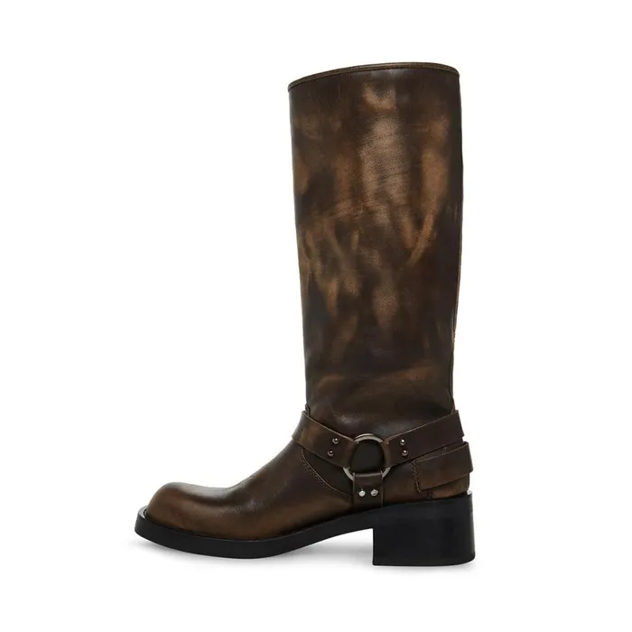 Steve Madden Rocky Brown Distressed Womens Boots and Booties