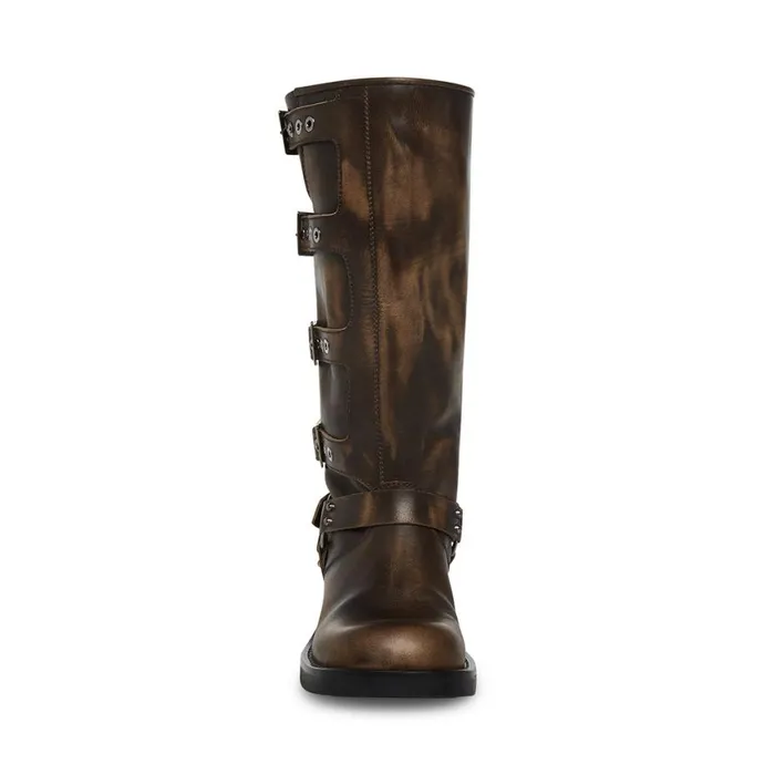 Steve Madden Rocky Brown Distressed Womens Boots and Booties