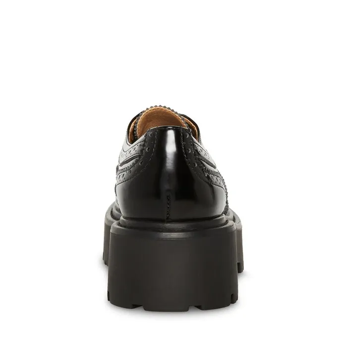 Steve Madden Russ Black Leather Womens Loafers and Flats