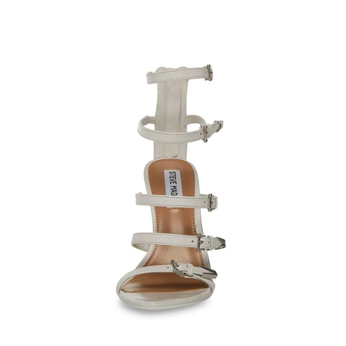 Steve Madden Simone White Leather Womens Heels