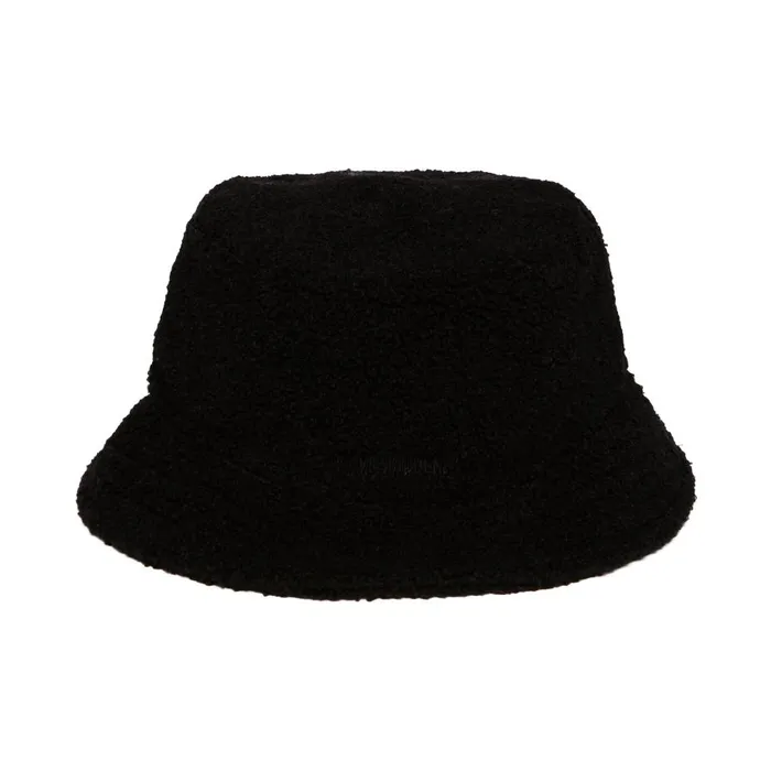Steve Madden Solid Sherpa Bucket Hat Black Womens Hats Scarves and Gloves