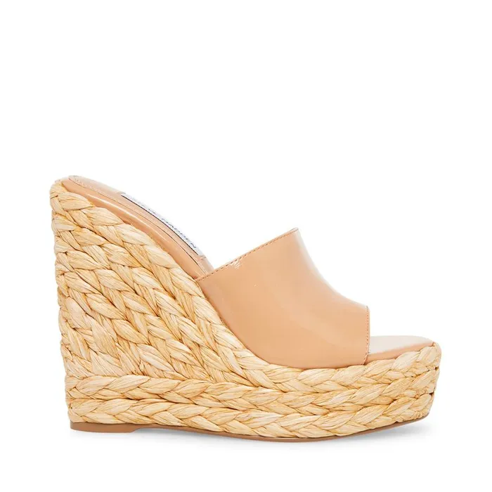 Steve Madden Tabitha Tan Patent Womens Sandals